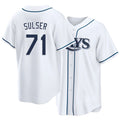 Tampa Bay #71 Sulser Player Baseball Short Sleeve white Jersey Cole For Men Women Youth Gift