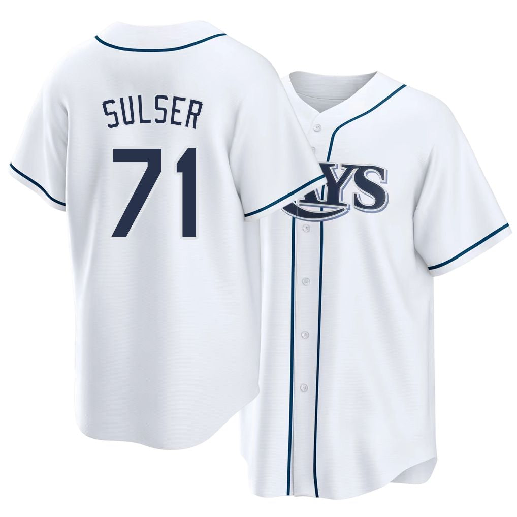 Tampa Bay #71 Sulser Player Baseball Short Sleeve white Jersey Cole For Men Women Youth Gift