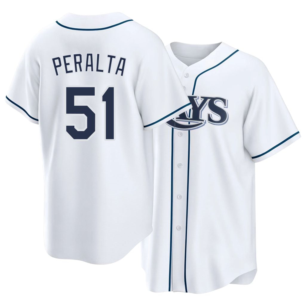 Tampa Bay #51 Peralta Player Baseball Short Sleeve white Jersey Freddy For Men Women Youth Gift