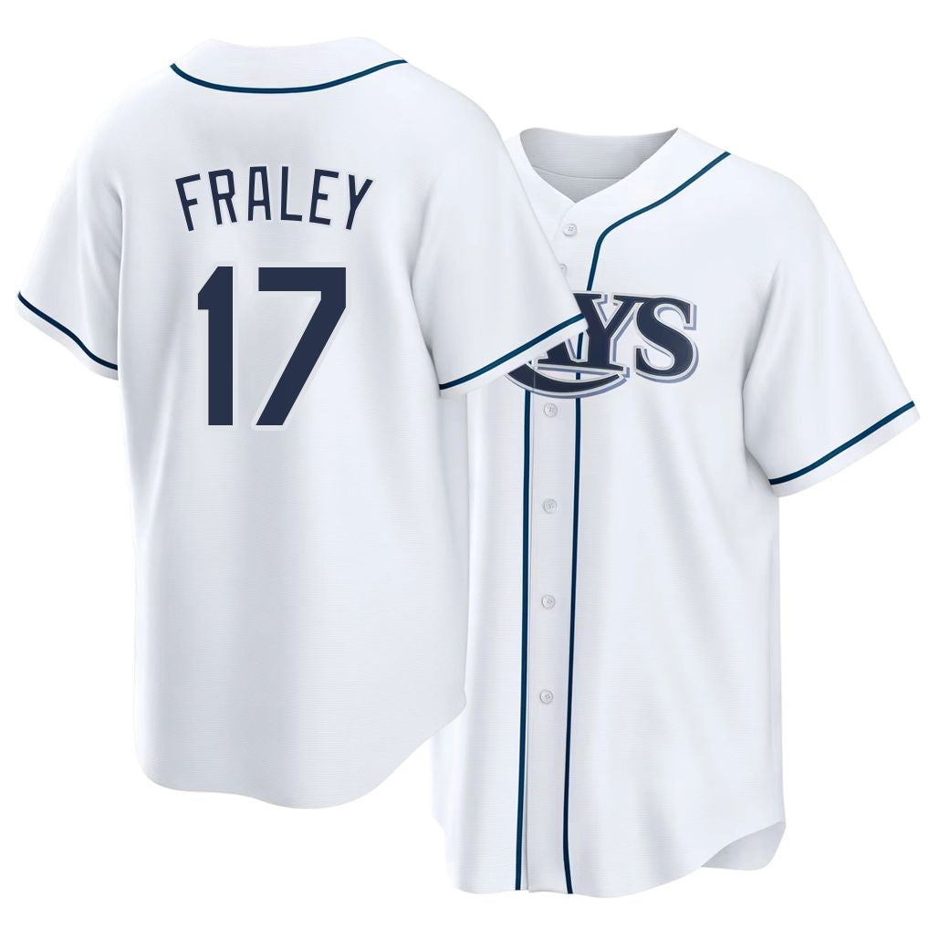 Tampa Bay #17 Fraley Player Baseball Short Sleeve white Jersey Jack For Men Women Youth Gift
