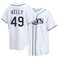 Tampa Bay #49 Kelly Player Baseball Short Sleeve white Jersey Kevin For Men Women Youth Gift