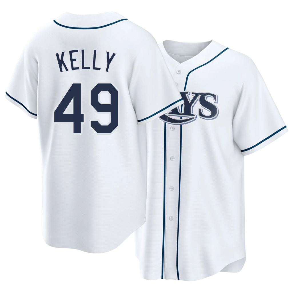 Tampa Bay #49 Kelly Player Baseball Short Sleeve white Jersey Kevin For Men Women Youth Gift