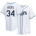 Tampa Bay #34 Hicks Player Baseball Short Sleeve white Jersey Liam For Men Women Youth Gift
