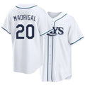 Tampa Bay #20 Madrigal Player Baseball Short Sleeve white Jersey Nick For Men Women Youth Gift