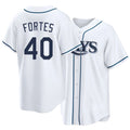 Tampa Bay #40 Fortes Player Baseball Short Sleeve white Jersey Nick For Men Women Youth Gift