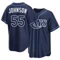 Tampa Bay #55 Johnson Player Baseball Short Sleeve navy Jersey Ty For Men Women Youth Gift