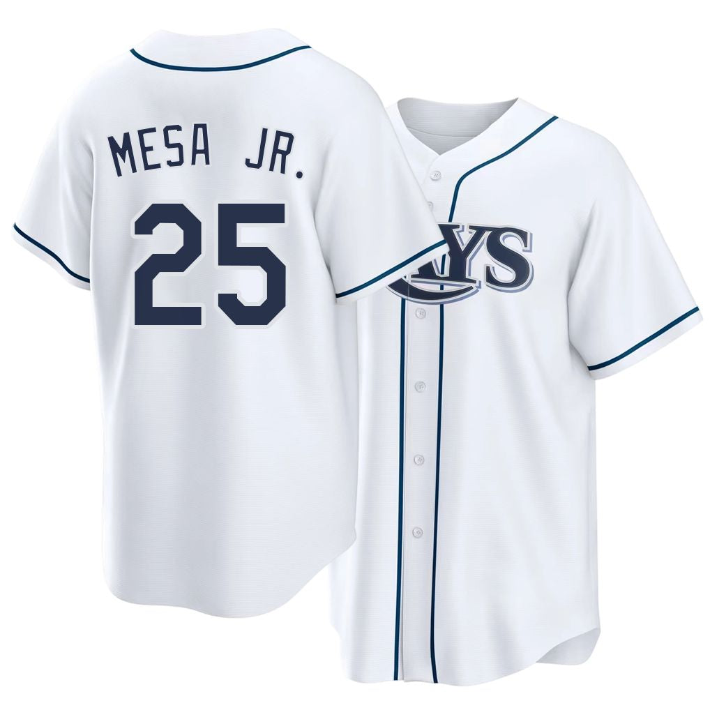 Tampa Bay #25 Mesa Jr. Player Baseball Short Sleeve white Jersey Victor For Men Women Youth Gift