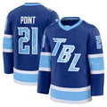 Mens Tampa Bay #21 Point Player Ice hockey Long Sleeve Blue Brayden Jersey