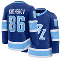 Mens Tampa Bay #86 Kucherov Player Ice hockey Long Sleeve Blue Nikita Jersey