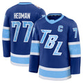 Mens Tampa Bay #77 Hedman Player Ice hockey Long Sleeve Blue Victor Jersey