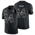 Tennessee #14 Tate Player Football V Neck Short Sleeve Black Jersey Carnell For Men Youth Women Gift