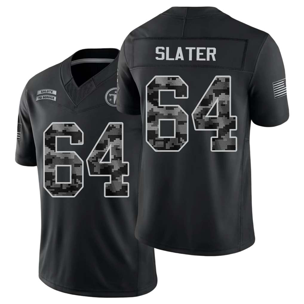 Tennessee #64 Slater Player Football V Neck Short Sleeve Black Jersey Jackson For Men Youth Women Gift