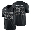 Tennessee #25 Williams Player Football V Neck Short Sleeve Black Jersey Joshua For Men Youth Women Gift