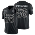 Tennessee #58 Kpassagnon Player Football V Neck Short Sleeve Black Jersey Tanoh For Men Youth Women Gift