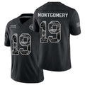 Tennessee #19 Montgomery Player Football V Neck Short Sleeve Black Jersey Tyren For Men Youth Women Gift