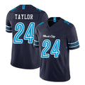 Tennessee #24 Taylor Player Football V Neck Short Sleeve Navy Jersey Alontae For Men Youth Women Gift