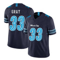 Tennessee #33 Gray Player Football V Neck Short Sleeve Navy Jersey Cedric For Men Youth Women Gift