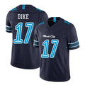 Tennessee #17 Dike Player Football V Neck Short Sleeve Navy Jersey Chimere For Men Youth Women Gift
