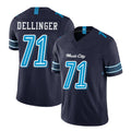 Tennessee #71 Dellinger Player Football V Neck Short Sleeve Navy Jersey Garrett For Men Youth Women Gift