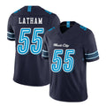 Tennessee #55 Latham Player Football V Neck Short Sleeve Navy Jersey JC For Men Youth Women Gift