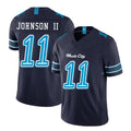 Tennessee #11 Johnson II Player Football V Neck Short Sleeve Navy Jersey Jermaine For Men Youth Women Gift