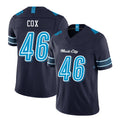 Tennessee #46 Cox Player Football V Neck Short Sleeve Navy Jersey Morgan For Men Youth Women Gift