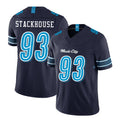 Tennessee #93 Stackhouse Player Football V Neck Short Sleeve Navy Jersey Nazir For Men Youth Women Gift