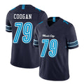 Tennessee #79 Coogan Player Football V Neck Short Sleeve Navy Jersey Pat For Men Youth Women Gift