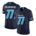 Tennessee #77 Skoronski Player Football V Neck Short Sleeve Navy Jersey Peter For Men Youth Women Gift