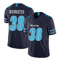 Tennessee #38 Burgess Player Football V Neck Short Sleeve Navy Jersey Terrell For Men Youth Women Gift