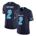Tennessee #2 Spears Player Football V Neck Short Sleeve Navy Jersey Tyjae For Men Youth Women Gift