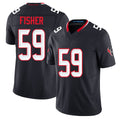 Houston #59 Fisher Player Football V Neck Short Sleeve Navy Jersey Aiden For Men Youth Women Gift