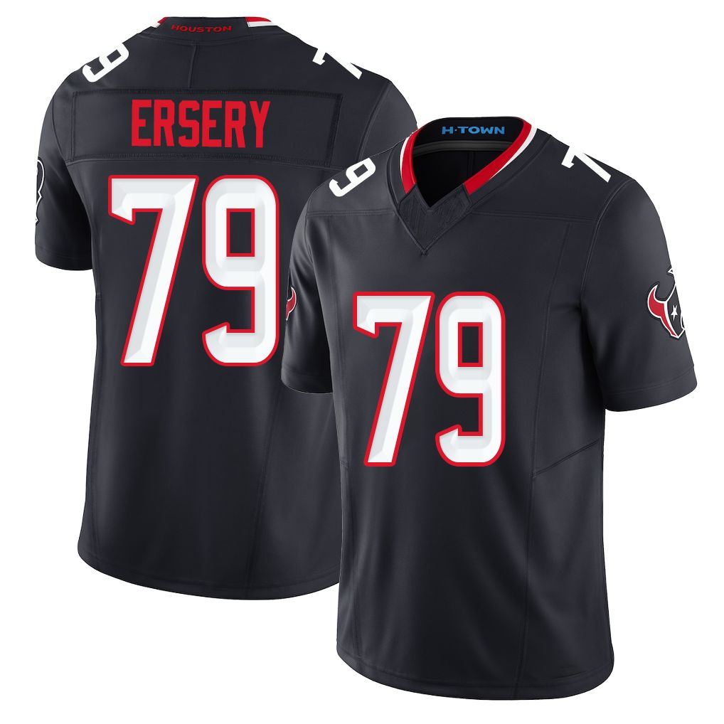 Houston #79 Ersery Player Football V Neck Short Sleeve Navy Jersey Aireontae For Men Youth Women Gift