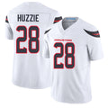 Houston #28 Huzzie Player Football V Neck Short Sleeve White Jersey Alijah For Men Youth Women Gift