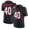 Houston #40 Brinkman Player Football V Neck Short Sleeve Navy Jersey Austin For Men Youth Women Gift