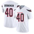 Houston #40 Brinkman Player Football V Neck Short Sleeve White Jersey Austin For Men Youth Women Gift