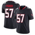 Houston #57 Fisher Player Football V Neck Short Sleeve Navy Jersey Blake For Men Youth Women Gift