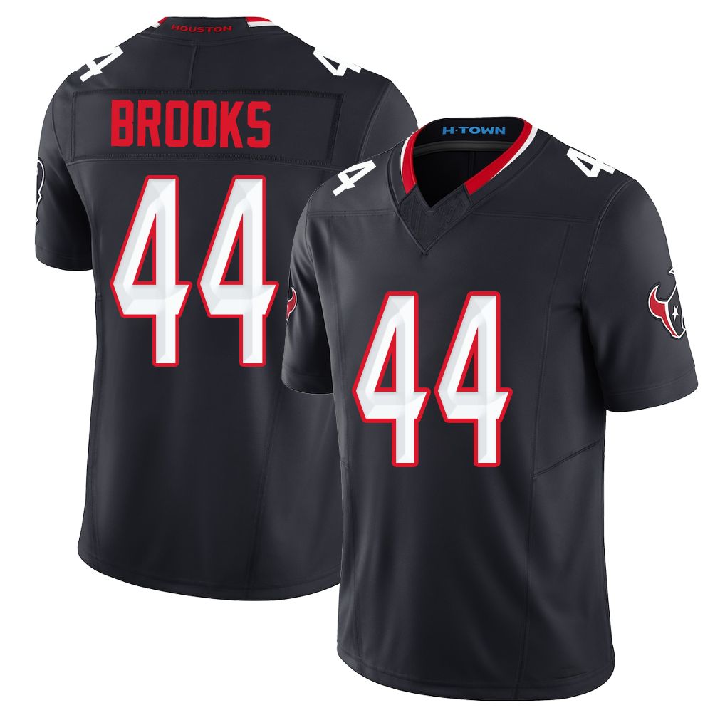 Houston #44 Brooks Player Football V Neck Short Sleeve Navy Jersey British For Men Youth Women Gift