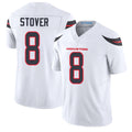 Houston #8 Stover Player Football V Neck Short Sleeve White Jersey Cade For Men Youth Women Gift