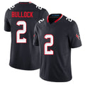 Houston #2 Bullock Player Football V Neck Short Sleeve Navy Jersey Calen For Men Youth Women Gift