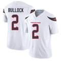 Houston #2 Bullock Player Football V Neck Short Sleeve White Jersey Calen For Men Youth Women Gift
