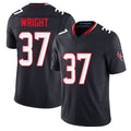 Houston #37 Wright Player Football V Neck Short Sleeve Navy Jersey Collin For Men Youth Women Gift