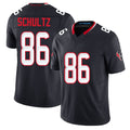 Houston #86 Schultz Player Football V Neck Short Sleeve Navy Jersey Dalton For Men Youth Women Gift