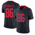 Houston #86 Schultz Player Football V Neck Short Sleeve Jersey Navy Dalton For Men Youth Women Gift