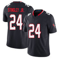 Houston #24 Stingley Jr. Player Football V Neck Short Sleeve Navy Jersey Derek For Men Youth Women Gift