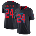 Houston #24 Stingley Jr. Player Football V Neck Short Sleeve Jersey Navy Derek For Men Youth Women Gift