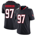 Houston #97 Robinson Player Football V Neck Short Sleeve Navy Jersey Dominique For Men Youth Women Gift