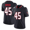 Houston #45 Speed Player Football V Neck Short Sleeve Navy Jersey E.J. For Men Youth Women Gift