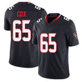 Houston #65 Cox Player Football V Neck Short Sleeve Navy Jersey Eli For Men Youth Women Gift