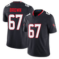 Houston #67 Brown Player Football V Neck Short Sleeve Navy Jersey Evan For Men Youth Women Gift